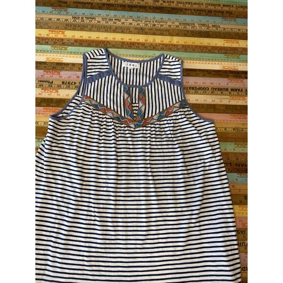 Anthropologie Striped Midi Dress - Navy and White - Picture 13 of 16